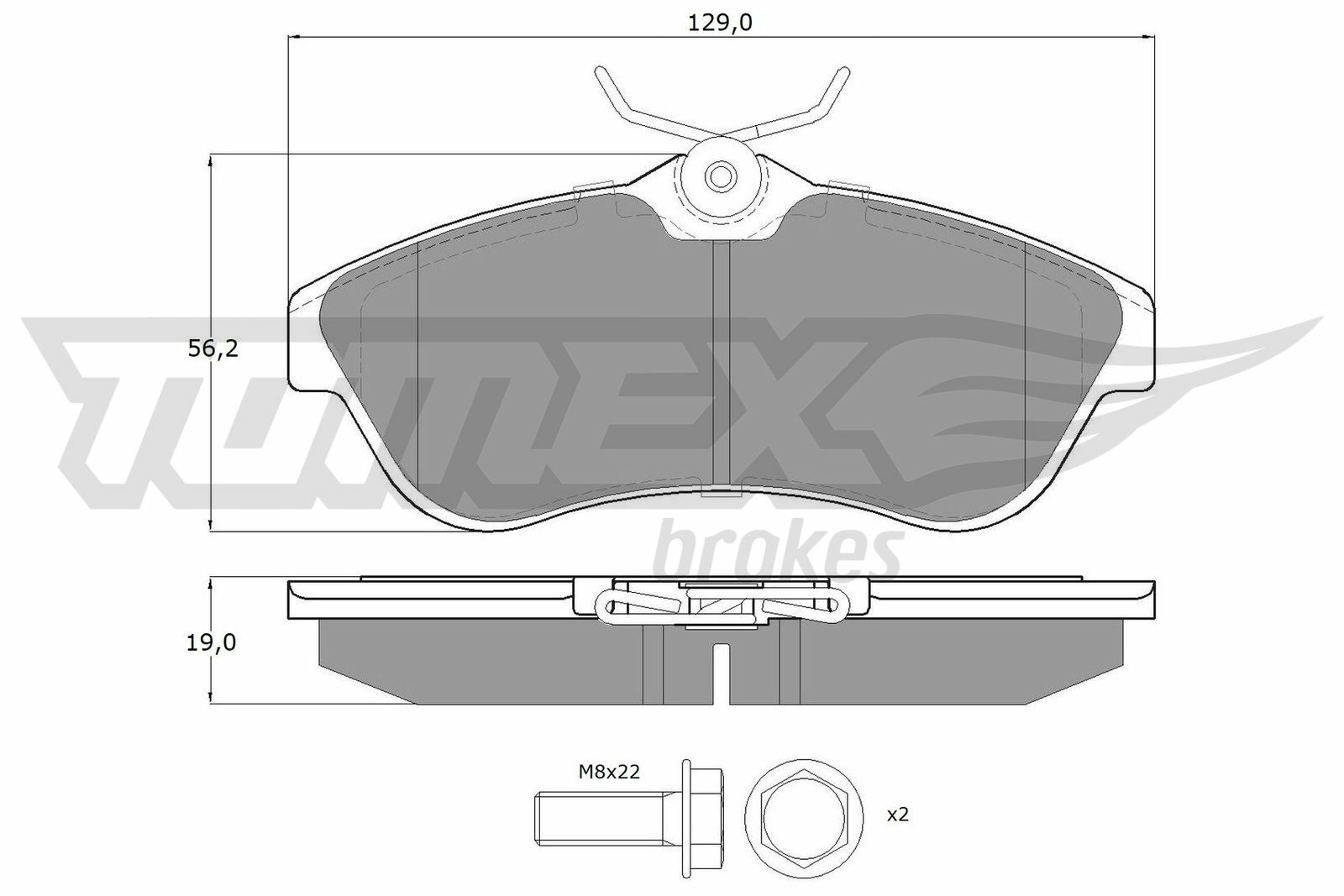 Sada brzdových destiček, kotoučová brzda TOMEX Brakes